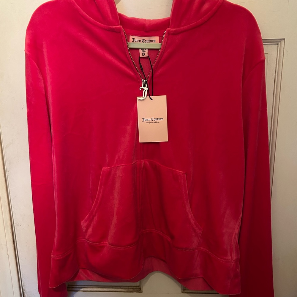 NWT Pink Juicy Couture Velour Track Jacket - Size 1X